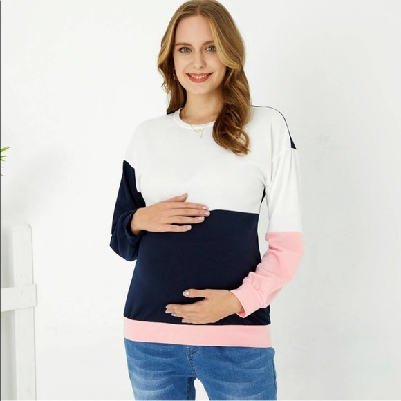 Maternity Color block Light Weight Top Size Large - Picture 1 of 7
